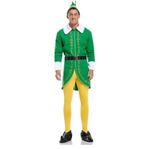 New! Adult XL Green and Yellow Elf Costume